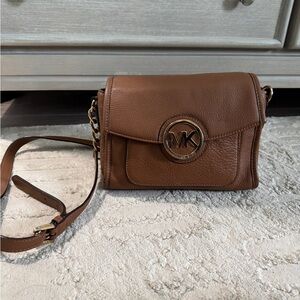 Michael Kors Brown Leather Crossbody Bag